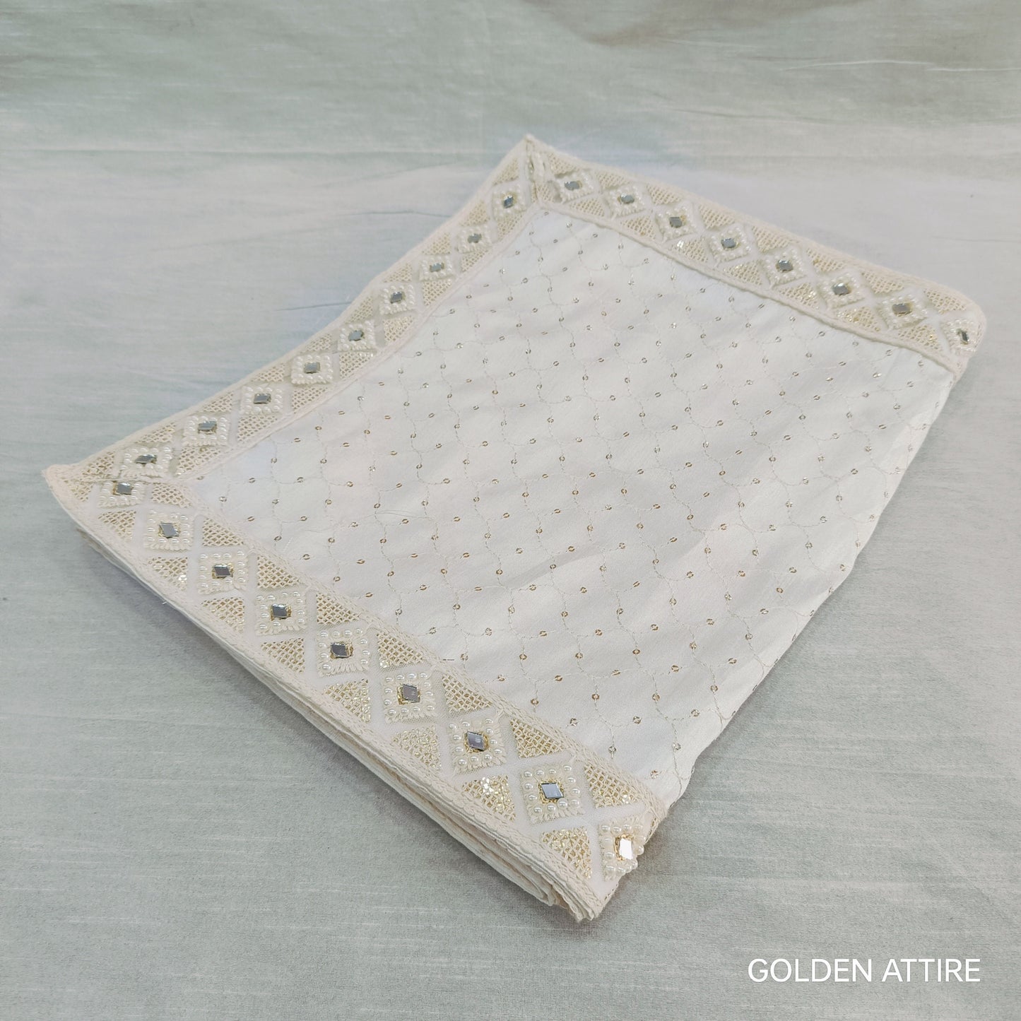 White Wedding Shawl for Men: Indian Groom Sherwani Dupatta