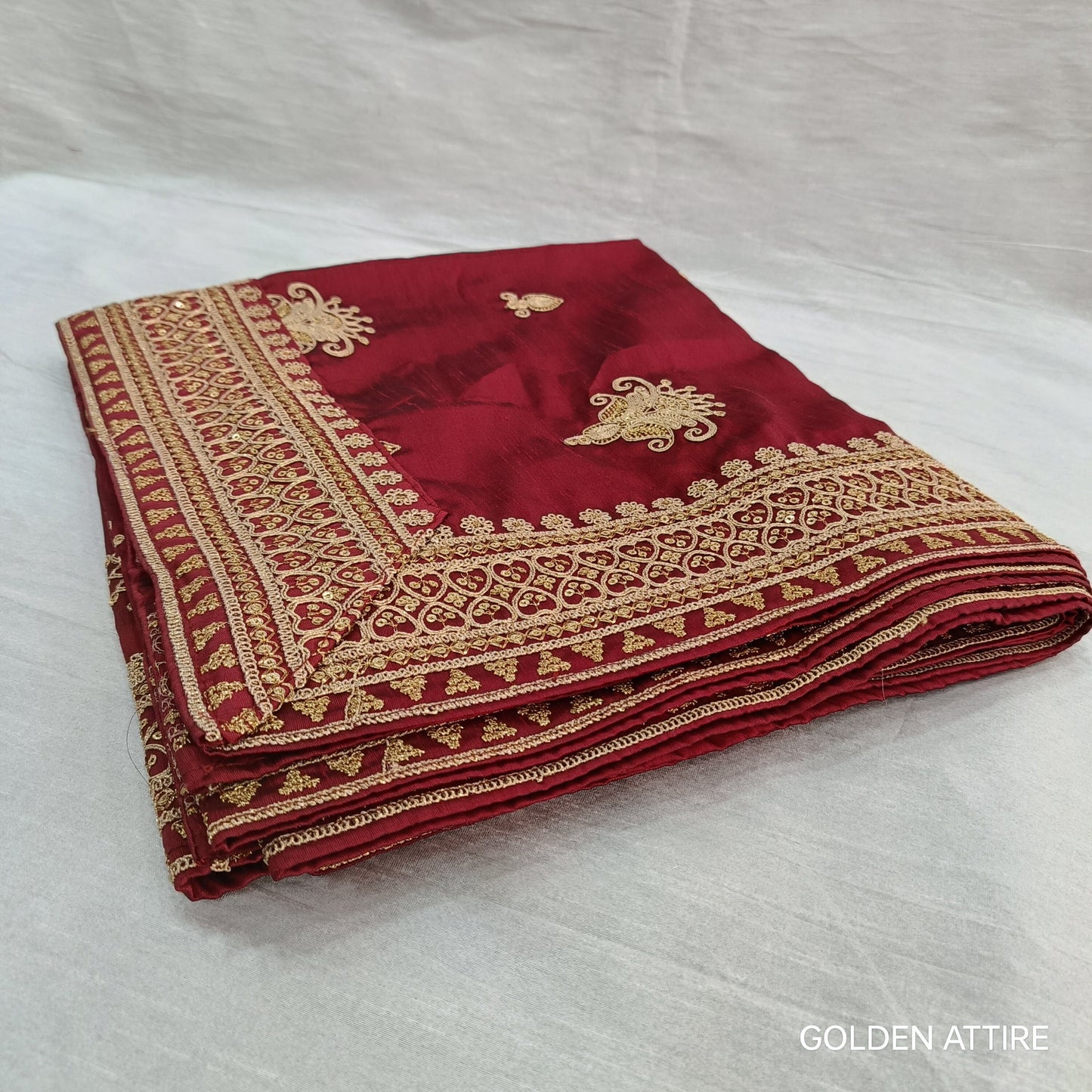 Red Wedding Shawl for Groom: Indian Sherwani Dupatta