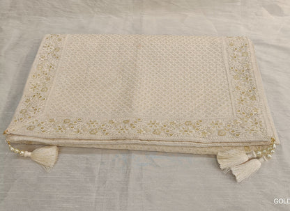 Ivory Wedding Shawl for Groom, Elegant Sherwani Stole