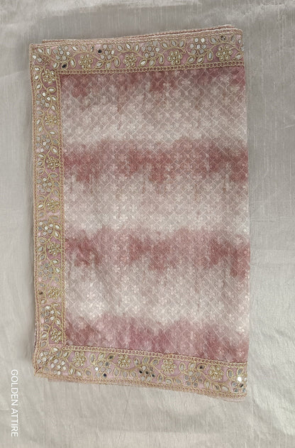 Dusty Rose Wedding Shawl for Groom, Indian Sherwani Dupatta