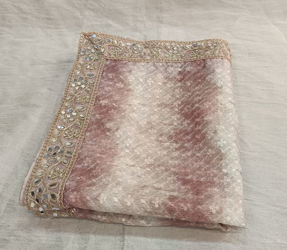 Dusty Rose Wedding Shawl for Groom, Indian Sherwani Dupatta