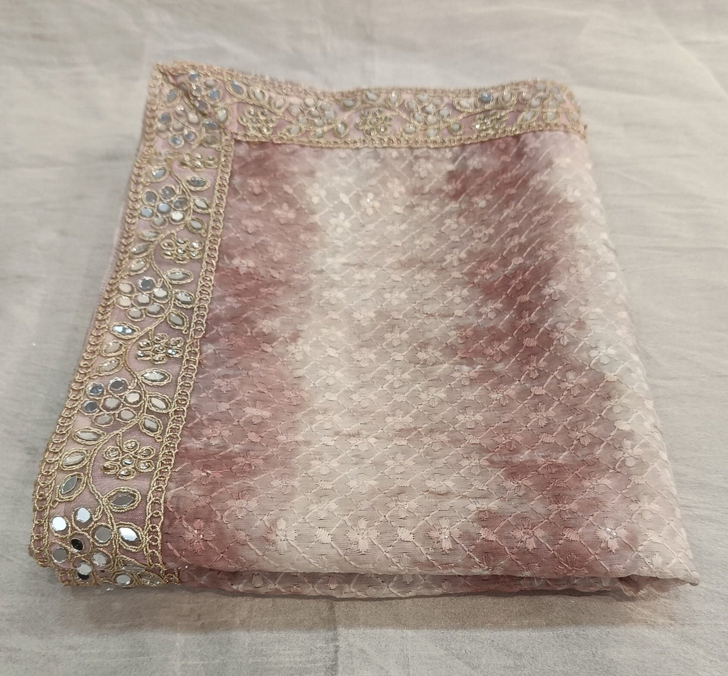 Dusty Rose Wedding Shawl for Groom, Indian Sherwani Dupatta