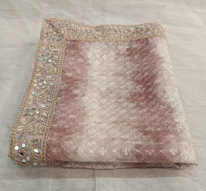 Dusty Rose Wedding Shawl for Groom, Indian Sherwani Dupatta