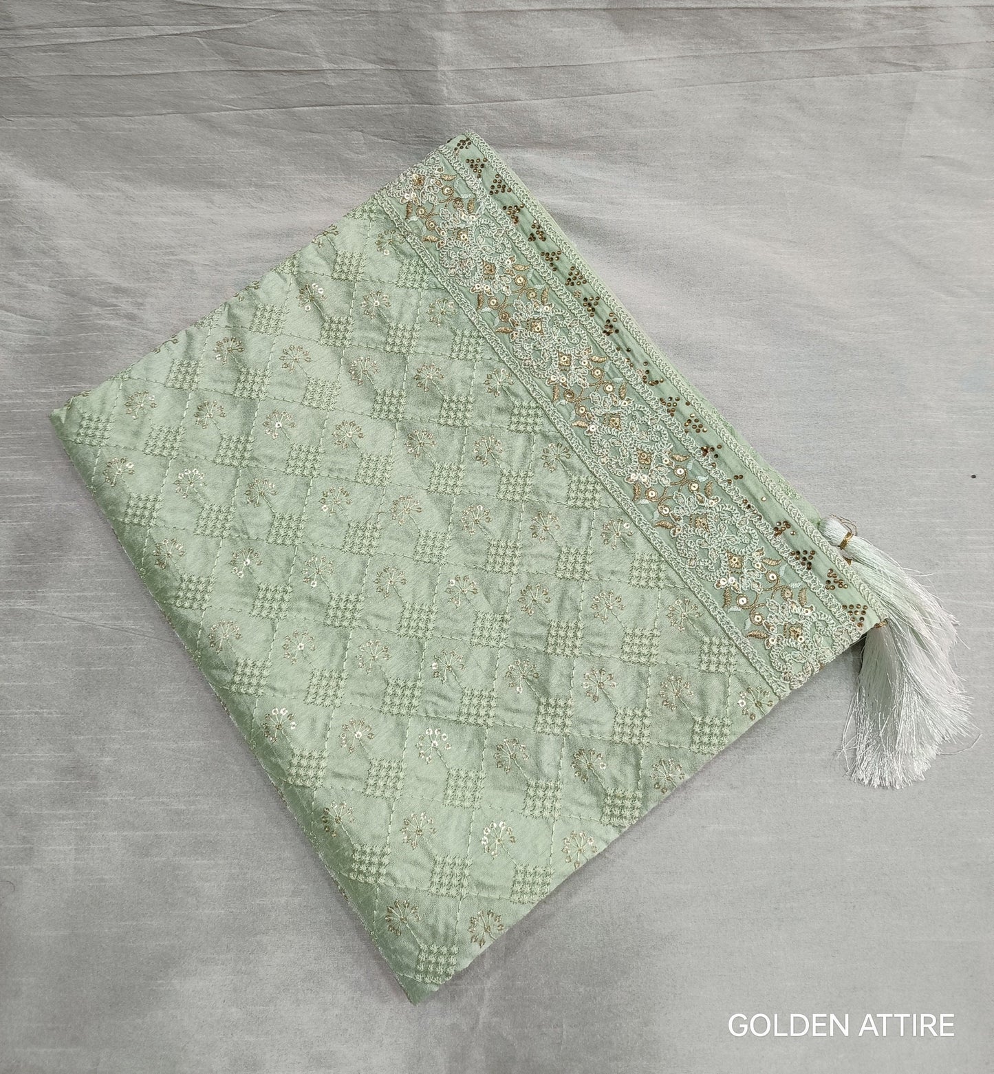 Sage Green Wedding Shawl for Men: Sherwani Dupatta