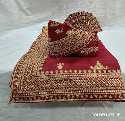 Red Wedding Shawl for Groom: Indian Sherwani Dupatta