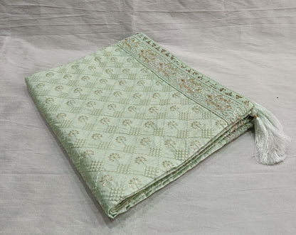 Sage Green Wedding Shawl for Men: Sherwani Dupatta