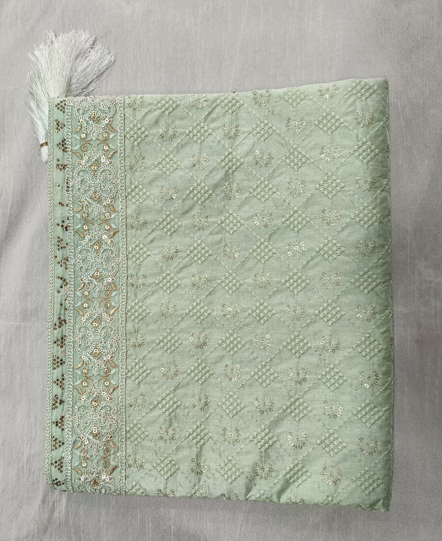Sage Green Wedding Shawl for Men: Sherwani Dupatta