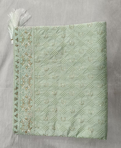 Sage Green Wedding Shawl for Men: Sherwani Dupatta