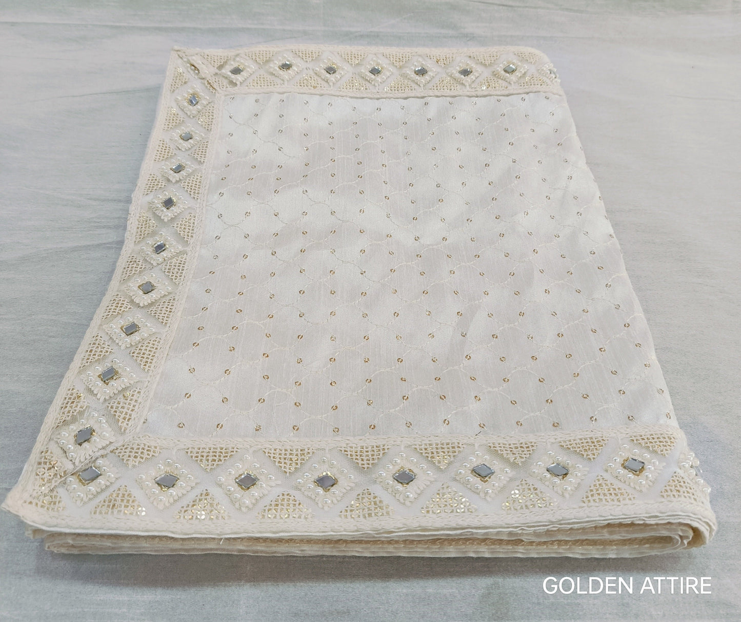 White Wedding Shawl for Men: Indian Groom Sherwani Dupatta