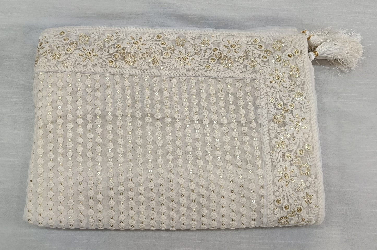 Ivory Wedding Turban & Shawl Set, Indian Groom Safa Combo