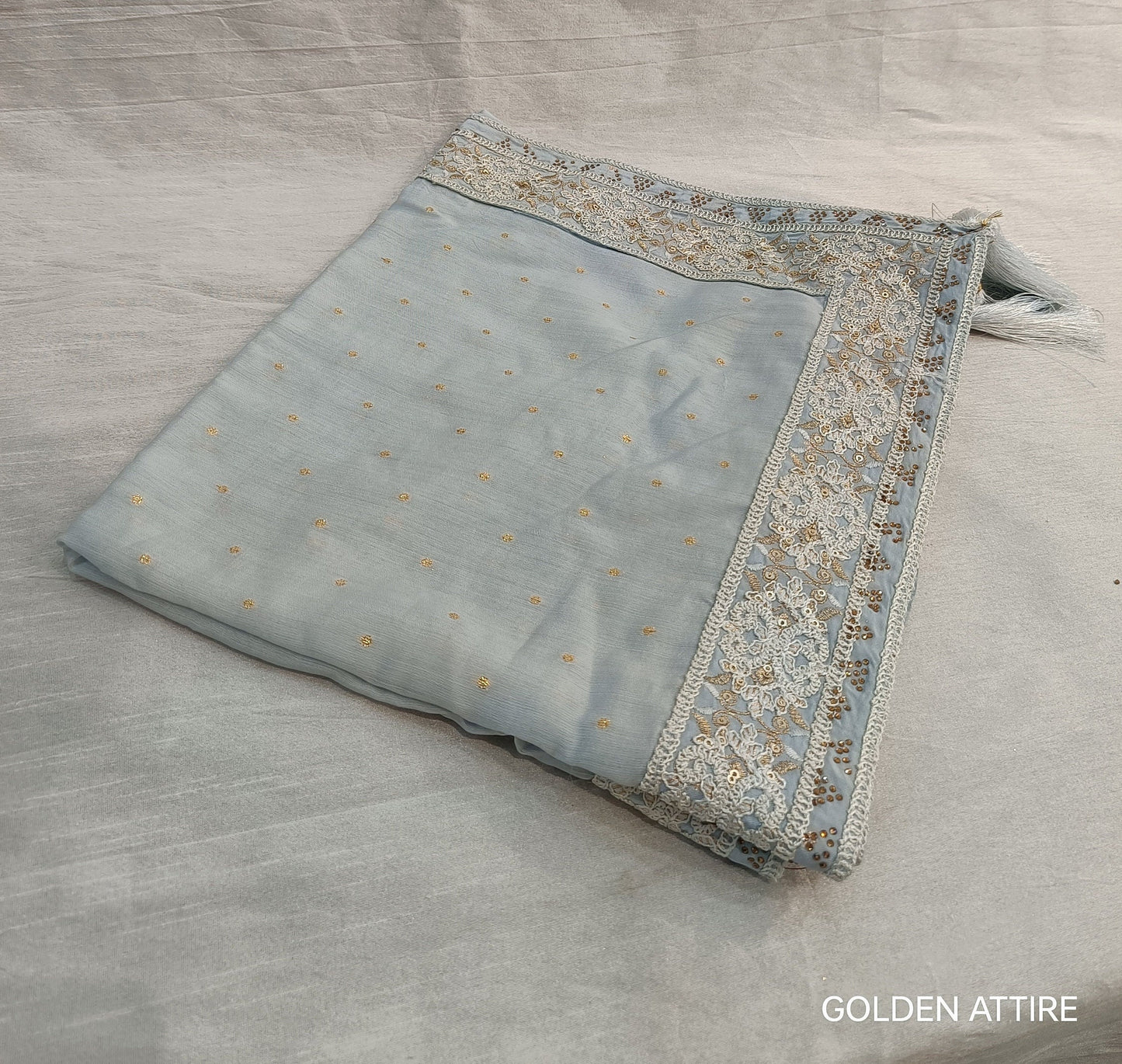 Grey Wedding Shawl for Men: Embroidered Sherwani Dupatta