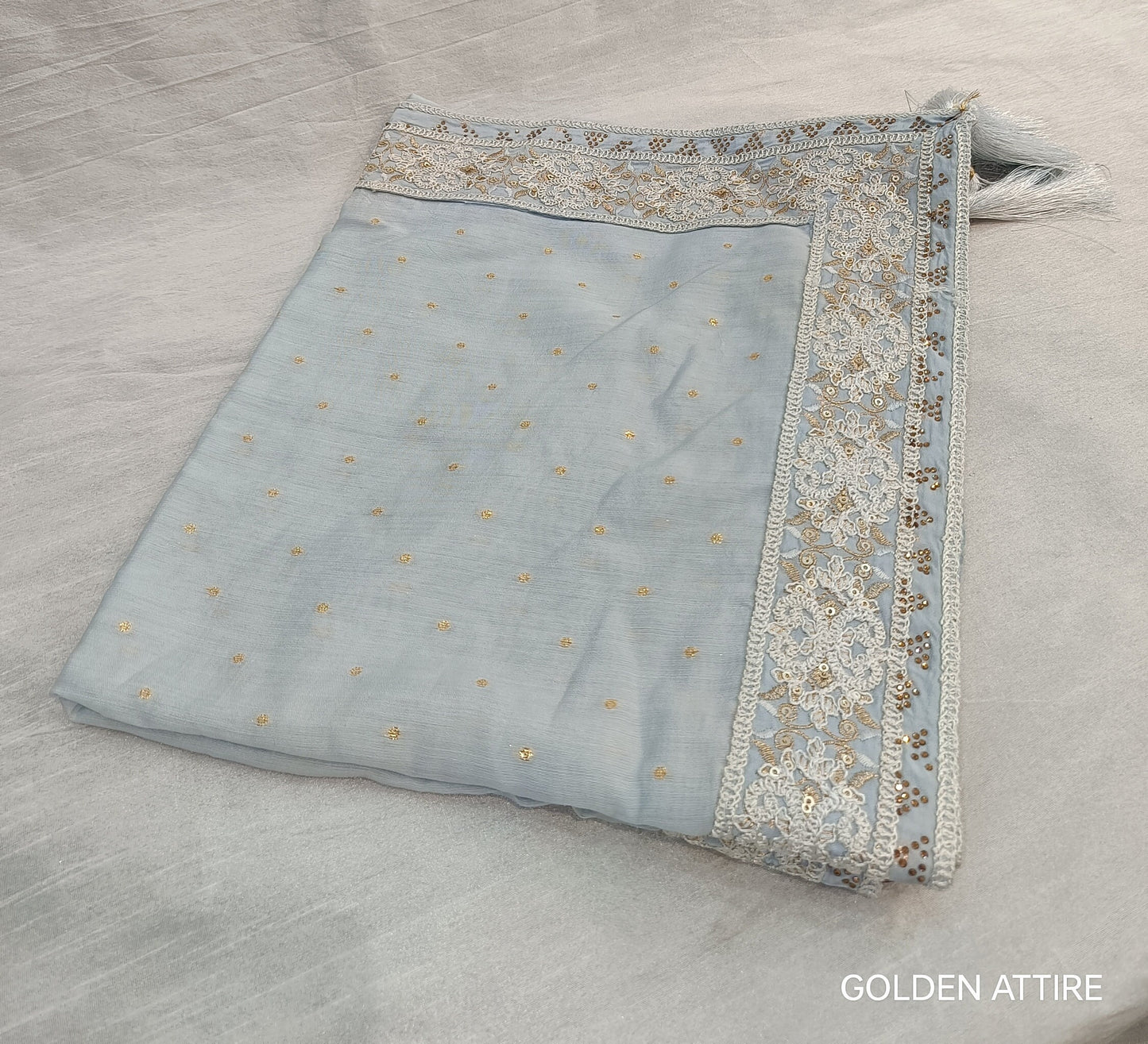 Grey Wedding Shawl for Men: Embroidered Sherwani Dupatta
