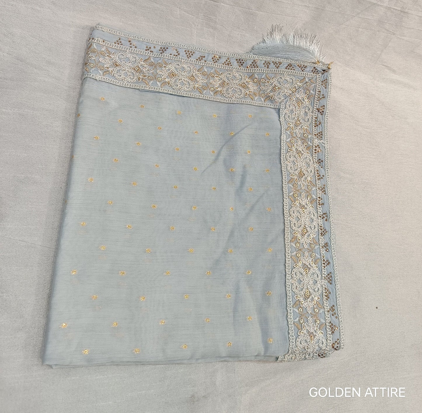 Grey Wedding Shawl for Men: Embroidered Sherwani Dupatta