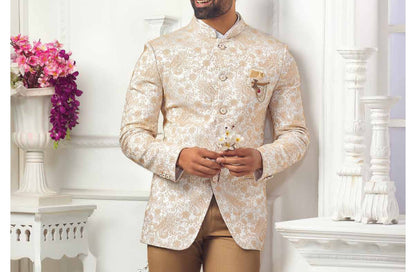 Cream Prince Suit, Men's Indian Wedding Jodhpuri Suits
