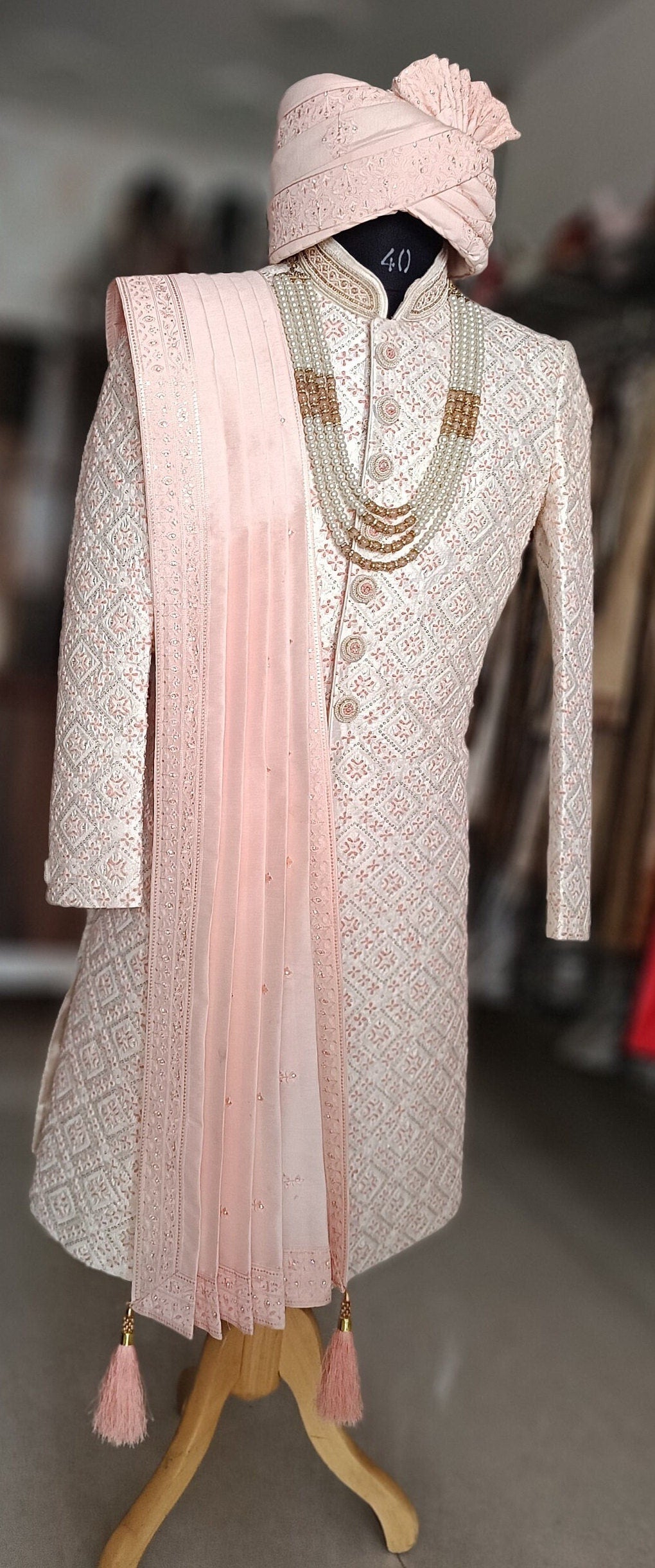 Pink Groom Sherwani, Indian Wedding Suit