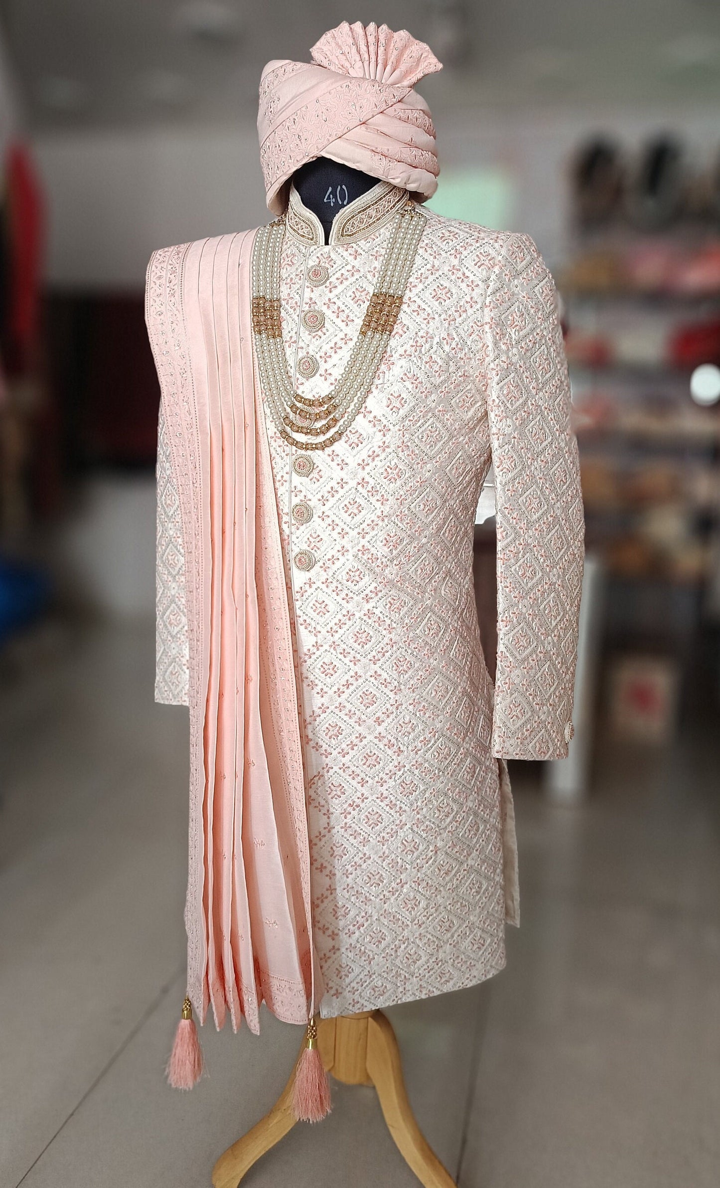 Pink Groom Sherwani, Indian Wedding Suit