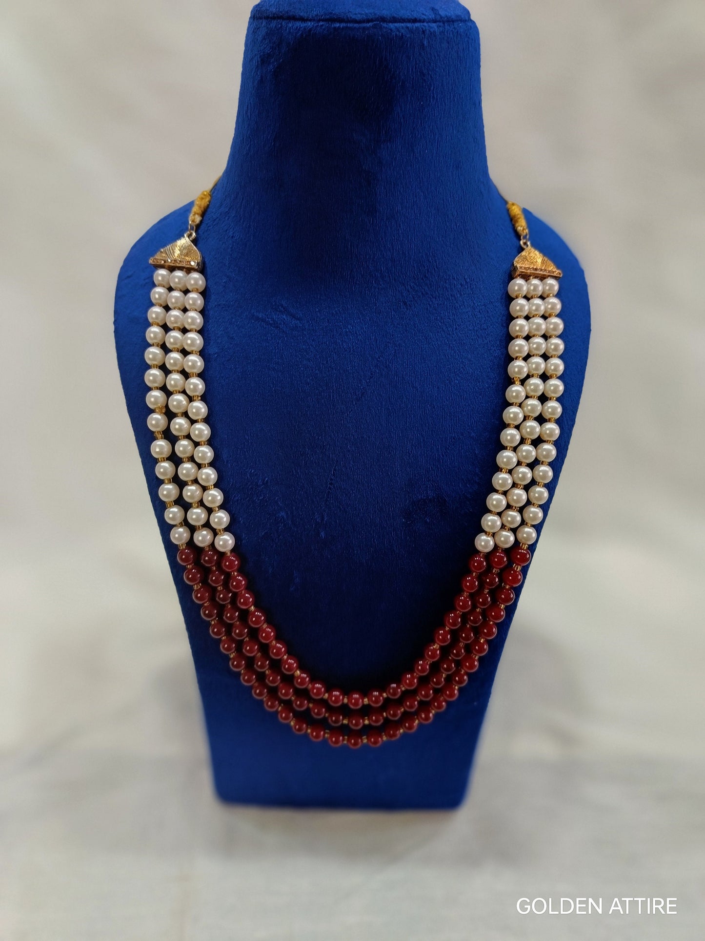 Ivory Pearl Groom Necklace: Sherwani Kantha Wedding Jewelry