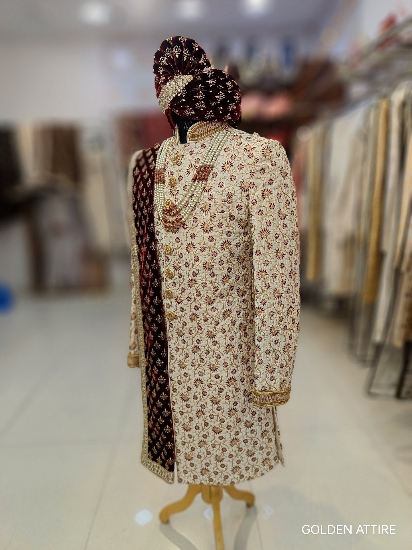 Elegant Ivory Sherwani for Groom, Premium Wedding Outfit