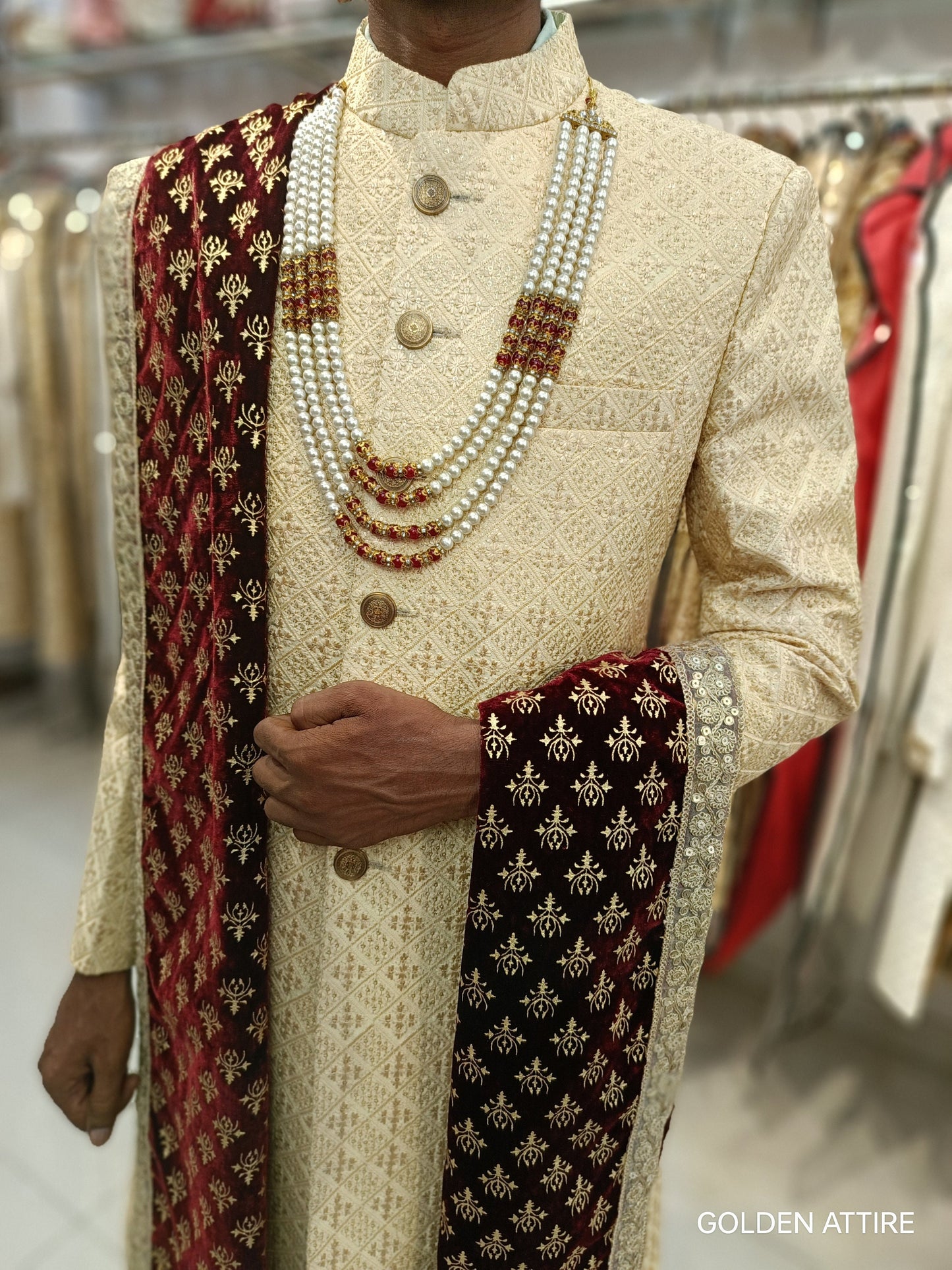 Classic Groom Sherwani: Indian Wedding Outfit