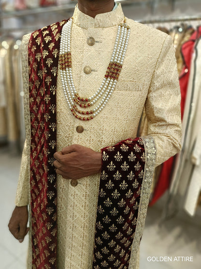 Classic Groom Sherwani: Indian Wedding Outfit