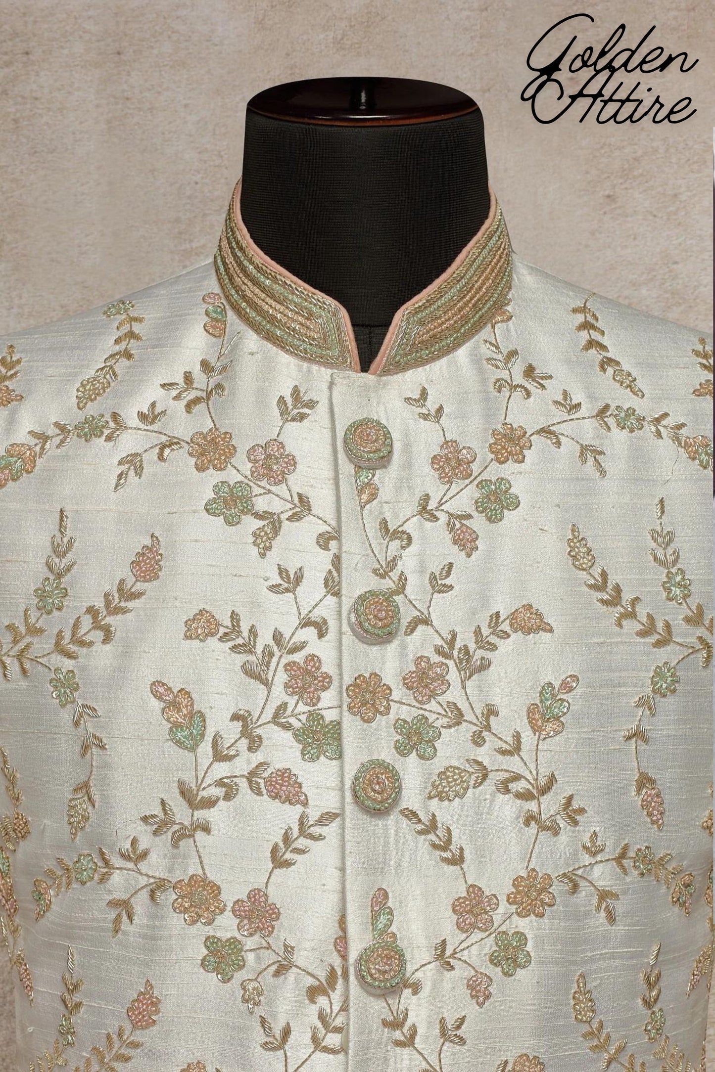 Embroidered Men's Sherwani: Luxury Ethnic Wedding Groom Outfit