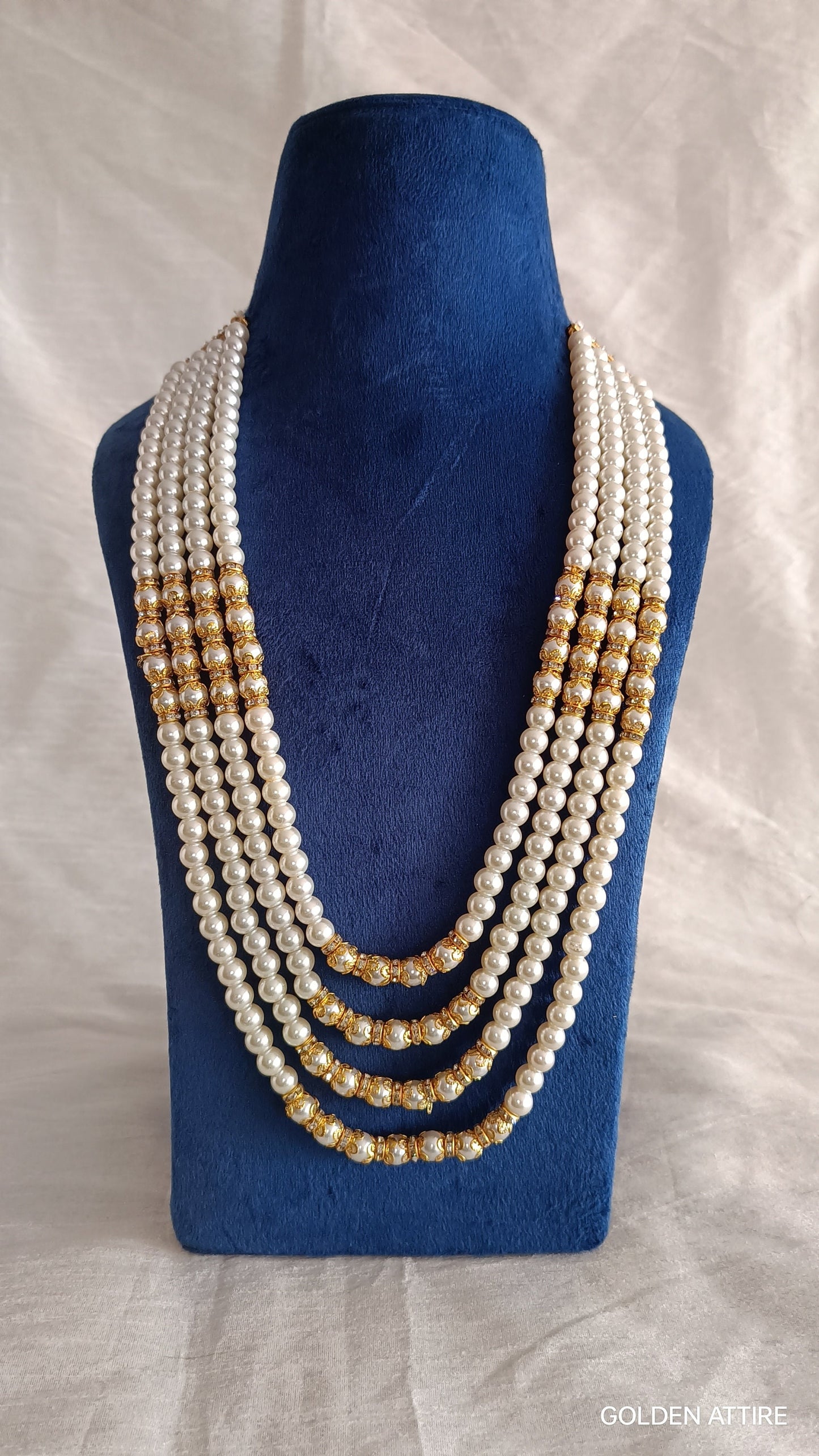 Groom Kundan Necklace, Sherwani Mala, Wedding Jewelry