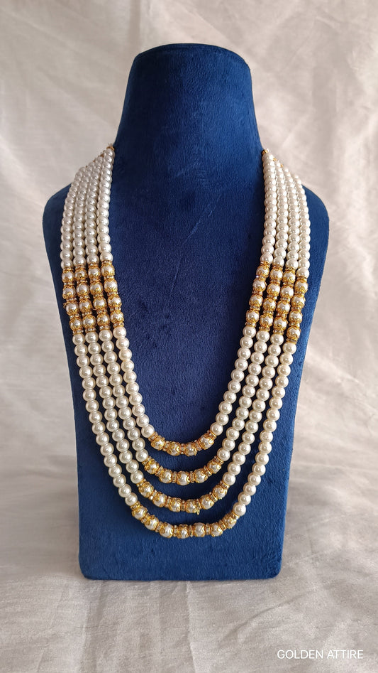 Groom Kundan Necklace, Sherwani Mala, Wedding Jewelry