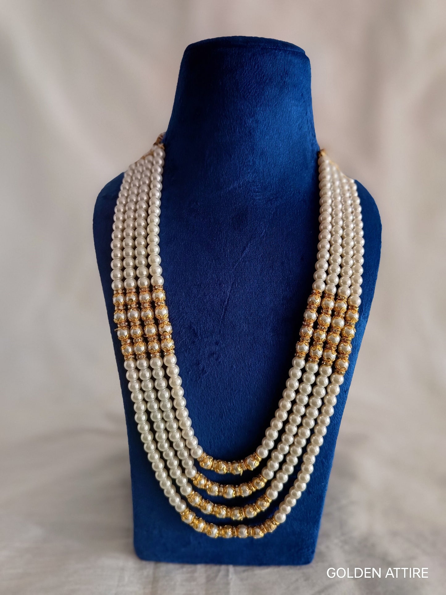 Groom Kundan Necklace, Sherwani Mala, Wedding Jewelry
