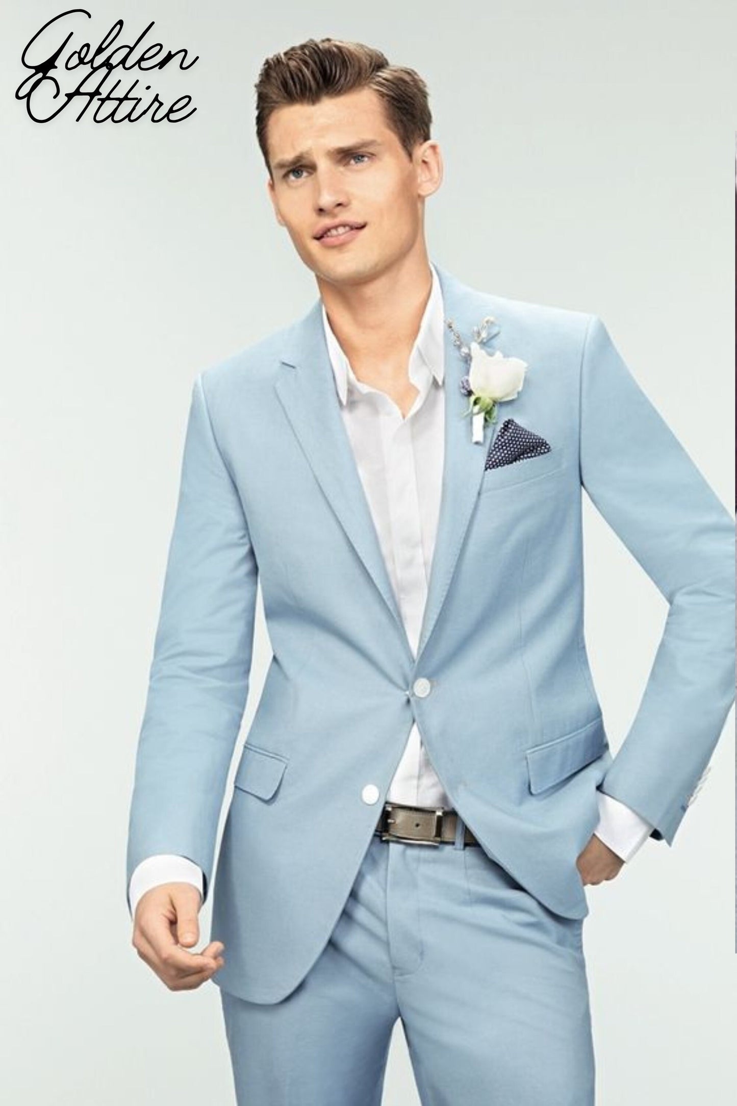 Sage Green Slim Fit Suit: Two-Piece Wedding Suit