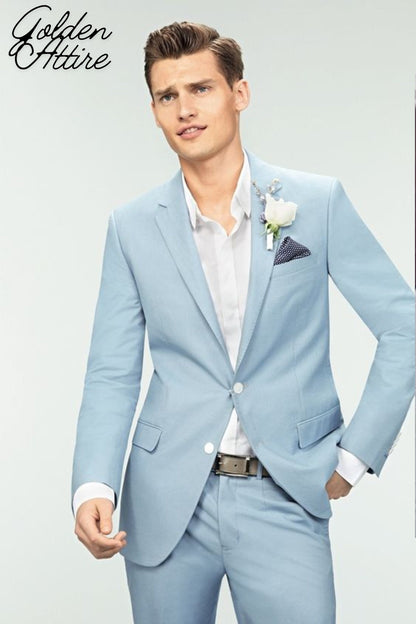 Sage Green Slim Fit Suit: Two-Piece Wedding Suit