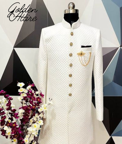 Embroidered Sherwani for Men: Indian Wedding Suit, Royal Style