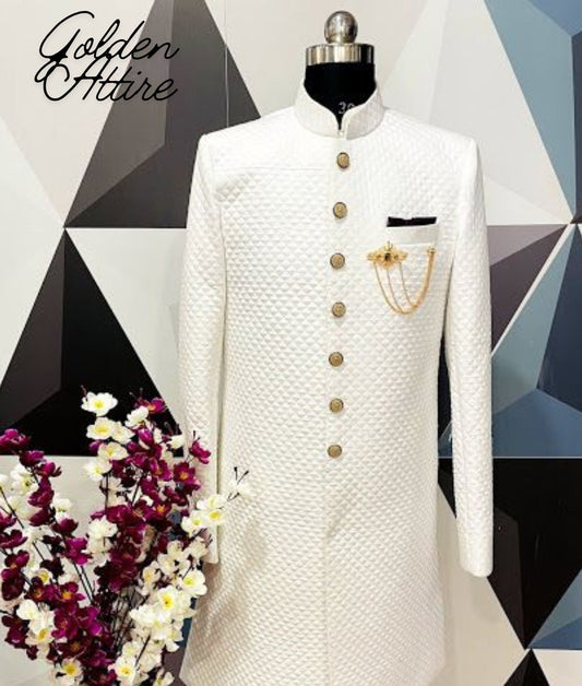 Embroidered Sherwani for Men: Indian Wedding Suit, Royal Style