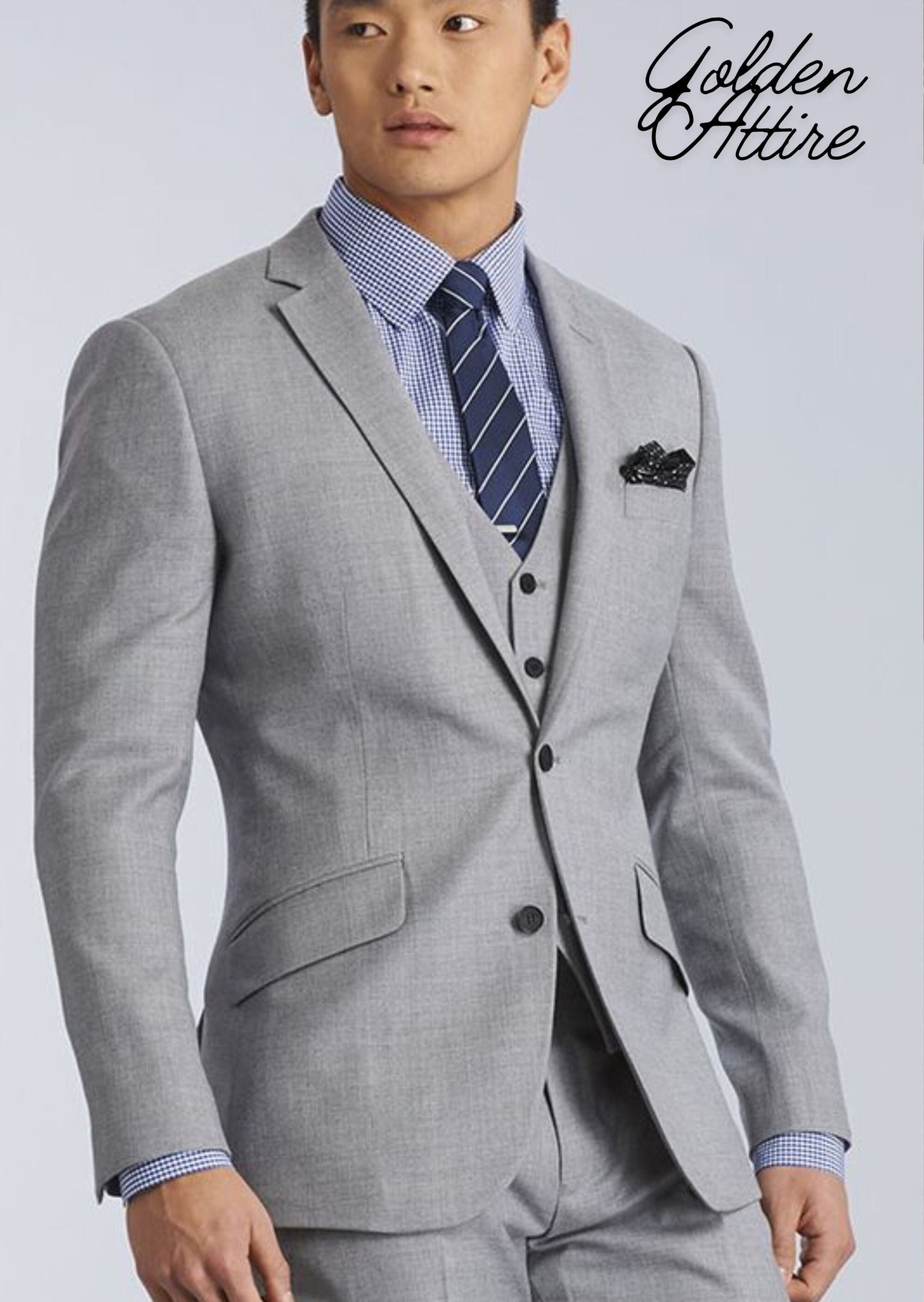 Grey 3-Piece Suit: Classic Wedding Suit for Men