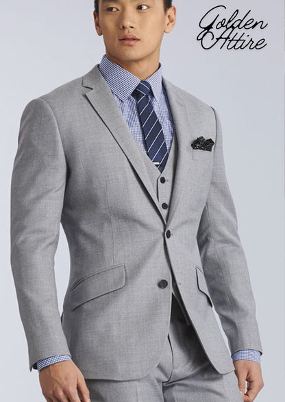 Grey 3-Piece Suit: Classic Wedding Suit for Men