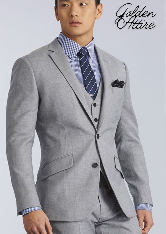 Grey 3-Piece Suit: Classic Wedding Suit for Men