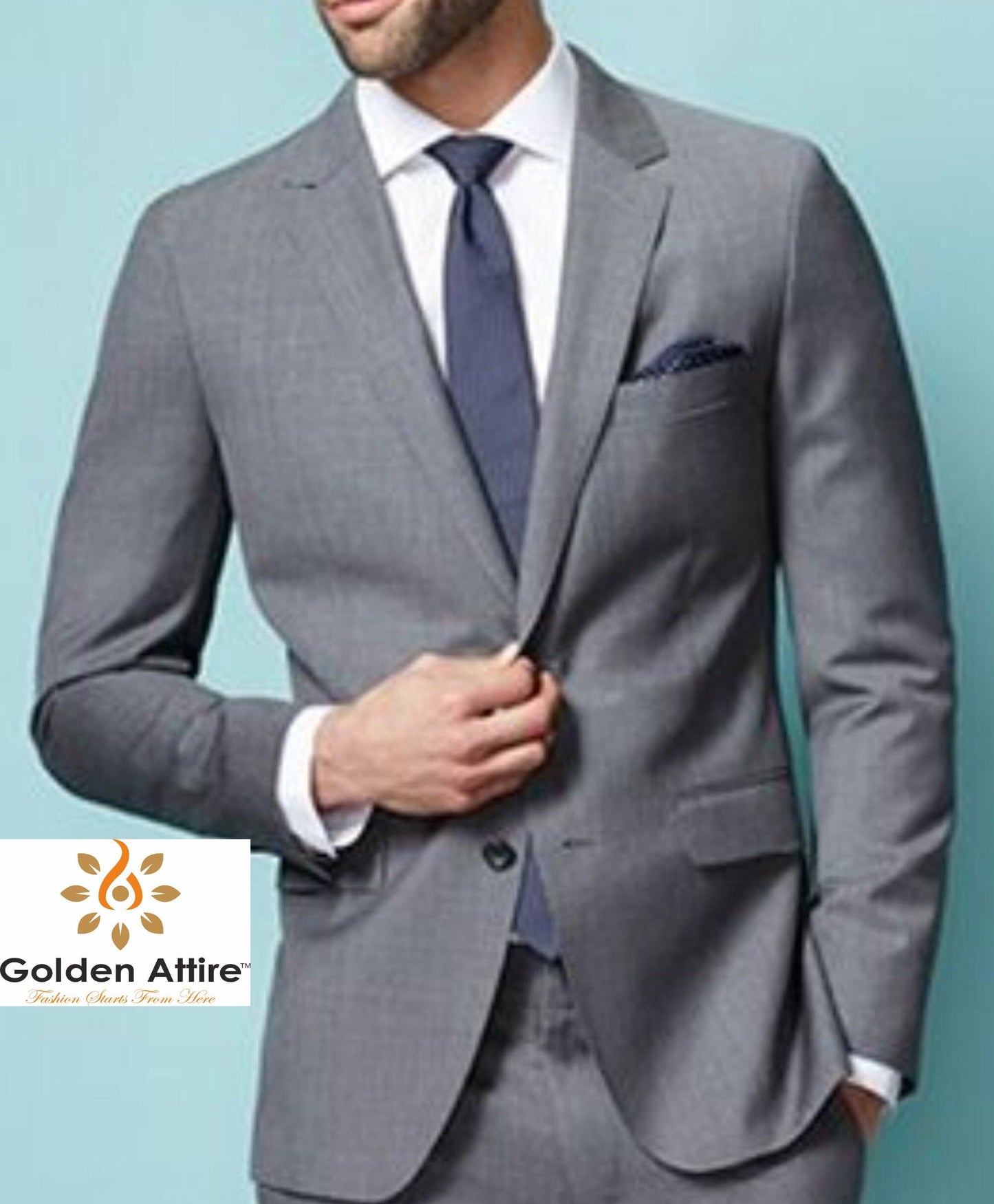 Men's Grey Suit: Classic 3 Piece, Custom Fit