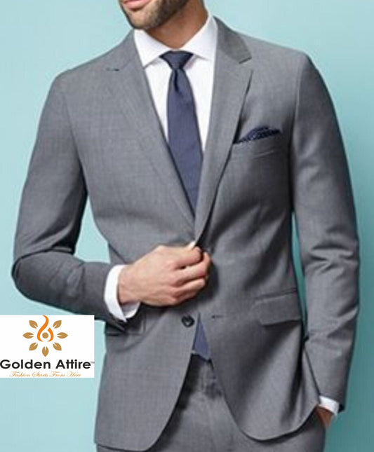 Men's Grey Suit: Classic 3 Piece, Custom Fit