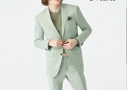 Sage Green Men's 3-Piece Suit: Slim Fit Tuxedo