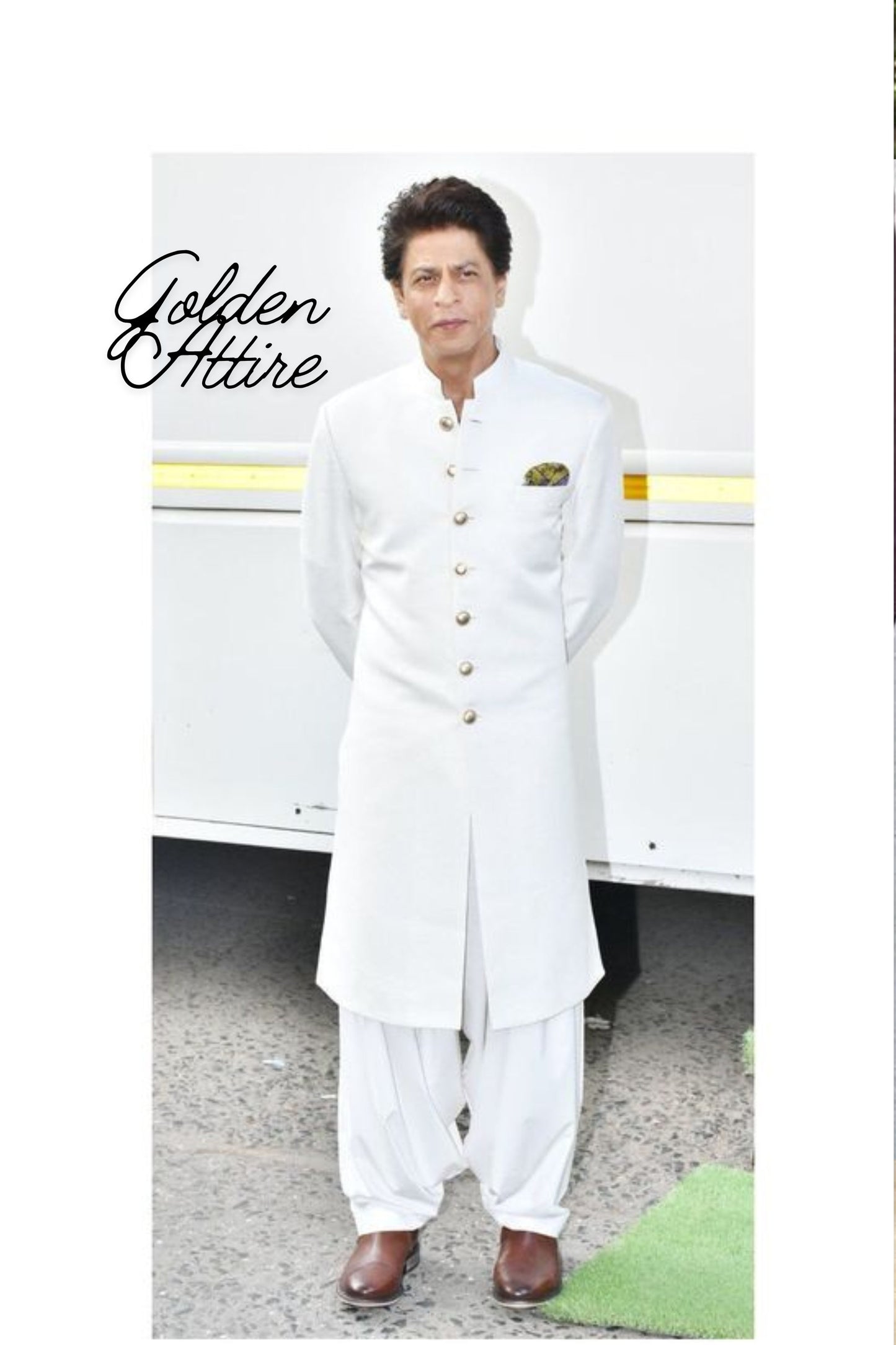 White Sherwani: Groom Wedding Dress, Indo Western Style