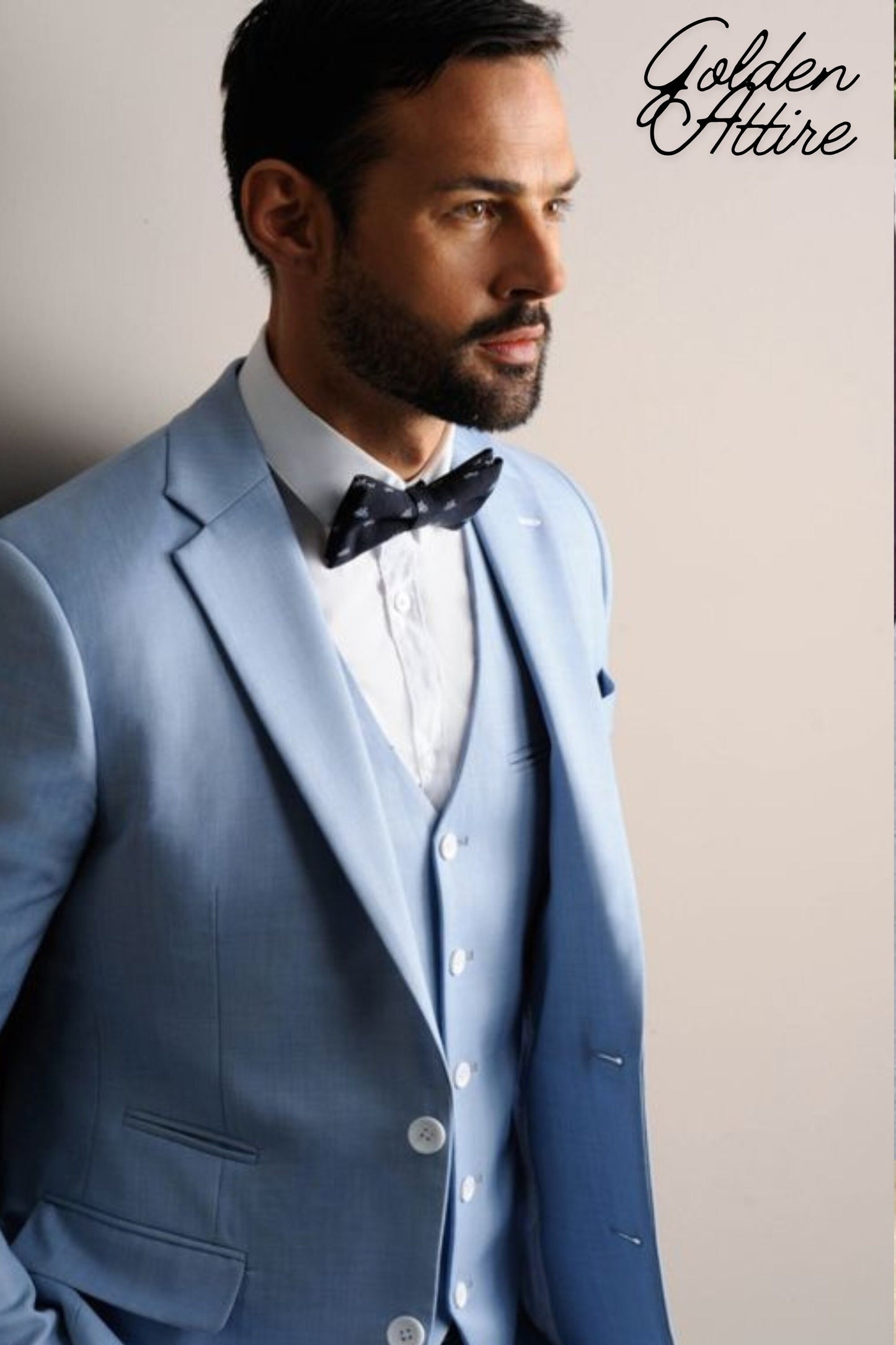 Sky Blue 3 Piece Suit: Bespoke Wedding Suit, Prom Wear
