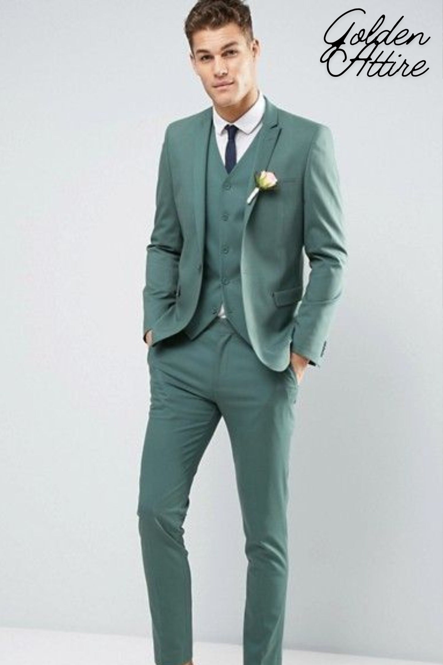 UK & US - 3 Piece Green Men's Suit