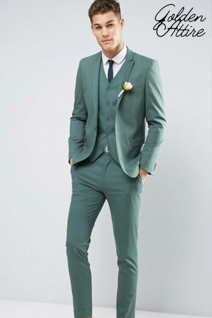 UK & US - 3 Piece Green Men's Suit