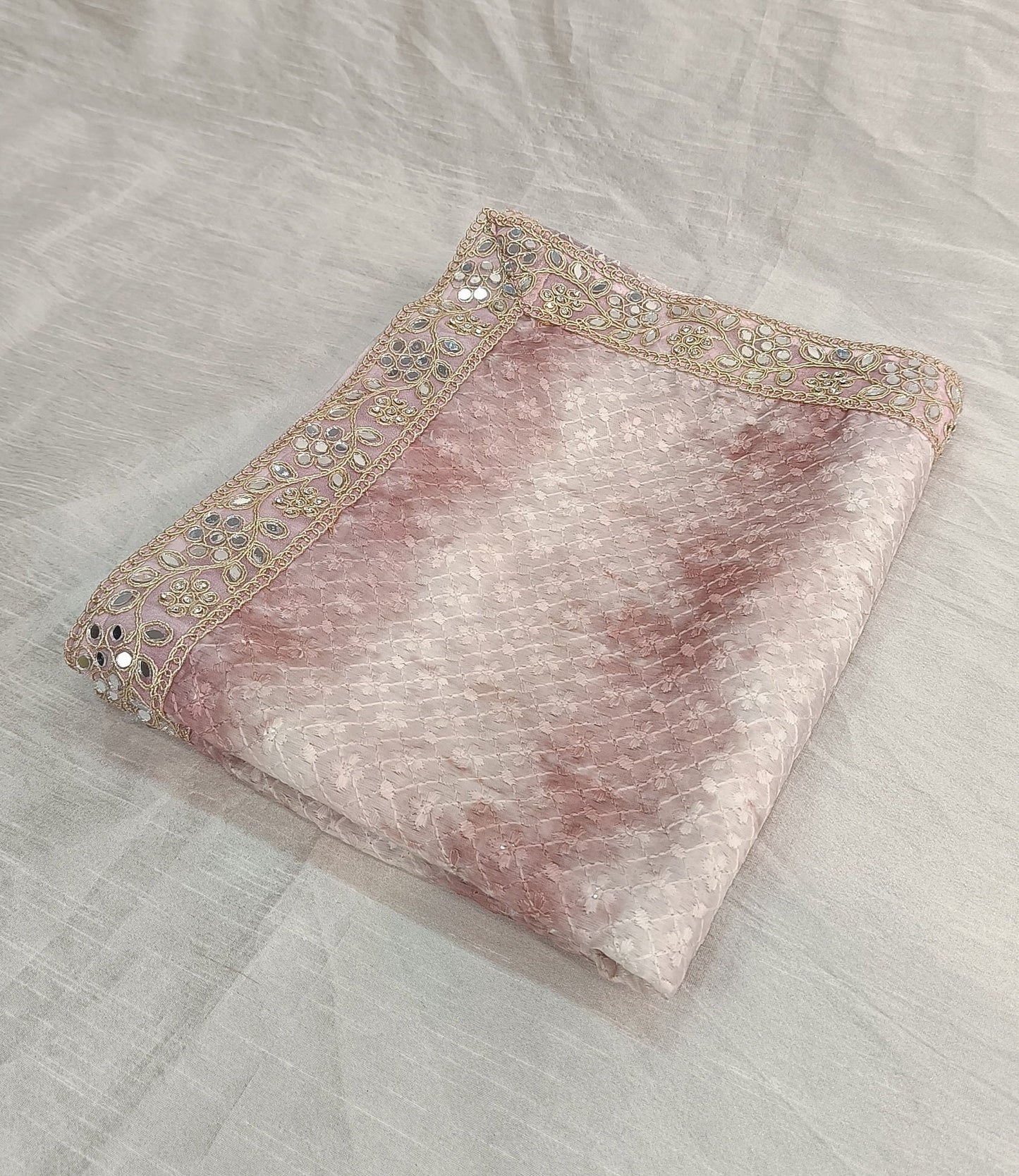 Dusty Rose Wedding Shawl for Groom, Indian Sherwani Dupatta