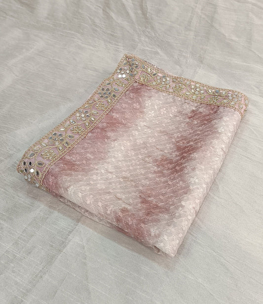 Dusty Rose Wedding Shawl for Groom, Indian Sherwani Dupatta