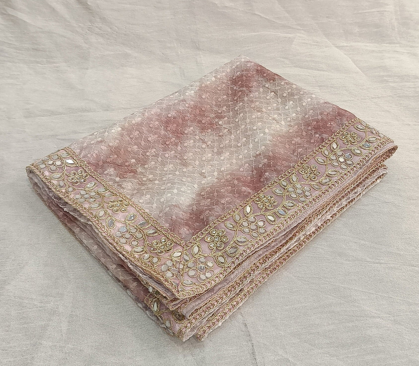 Dusty Rose Wedding Shawl for Groom, Indian Sherwani Dupatta
