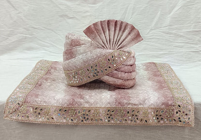 Dusty Rose Wedding Shawl for Groom, Indian Sherwani Dupatta