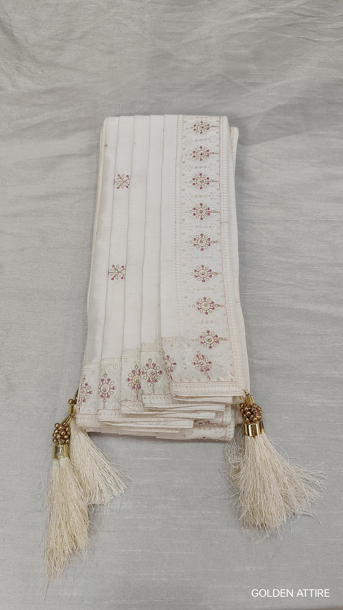 White Wedding Shawl for Groom: Indian Sherwani Dupatta