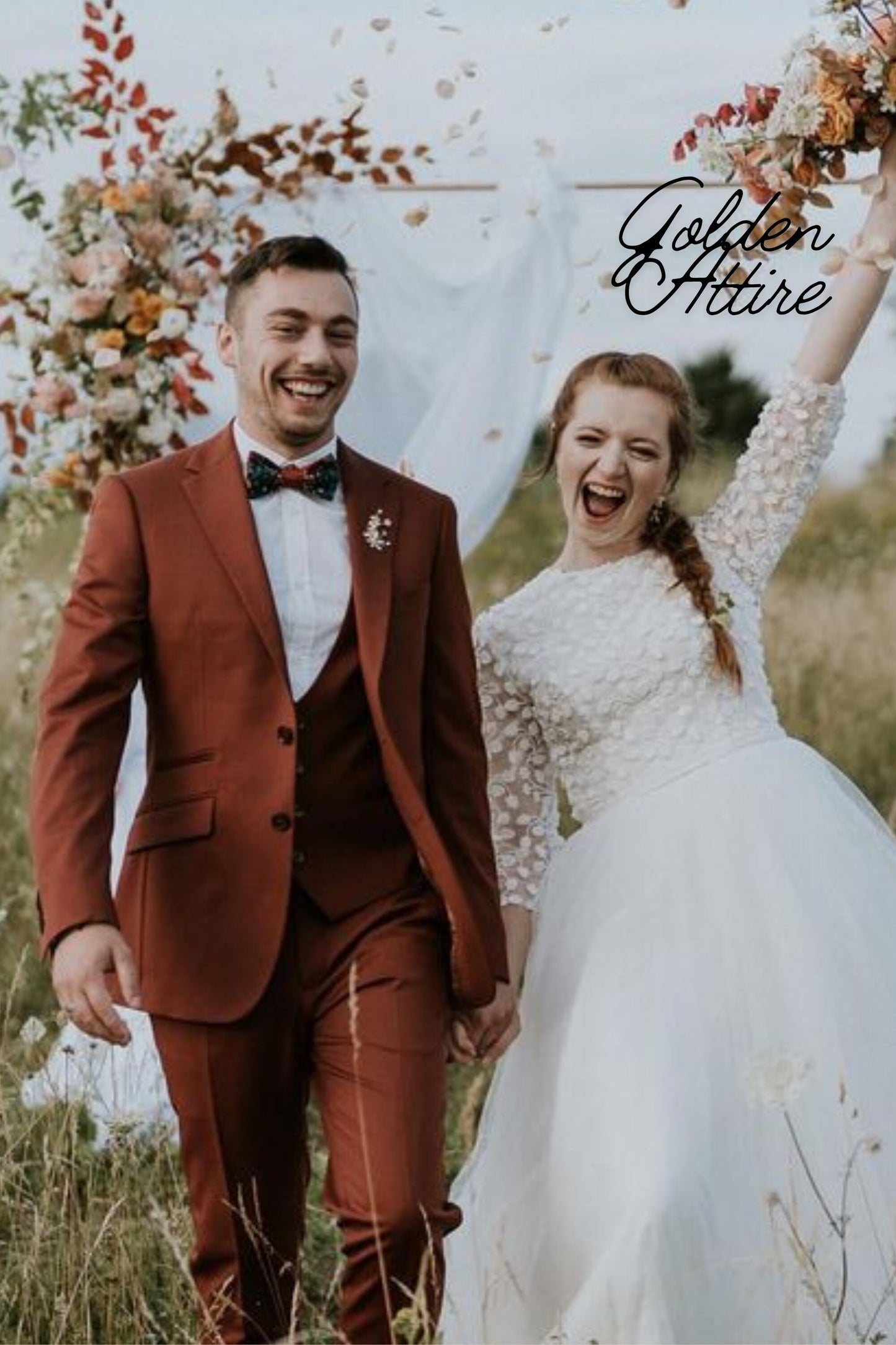 Men's Rust Wedding Suit, Two-Piece Terracotta Suit