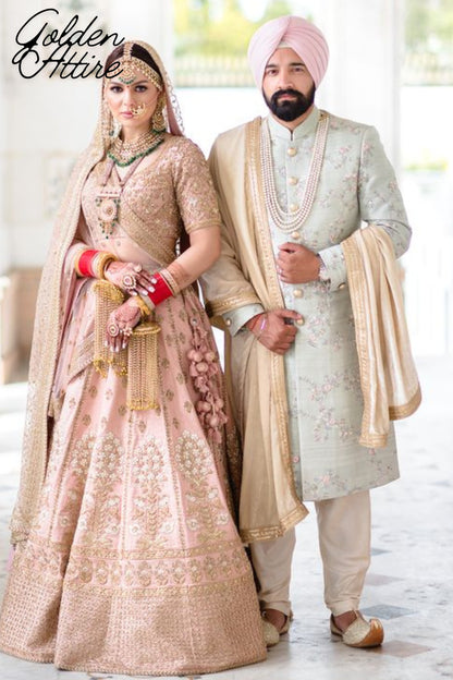 Green Sherwani for Groom: Light Wedding Dress