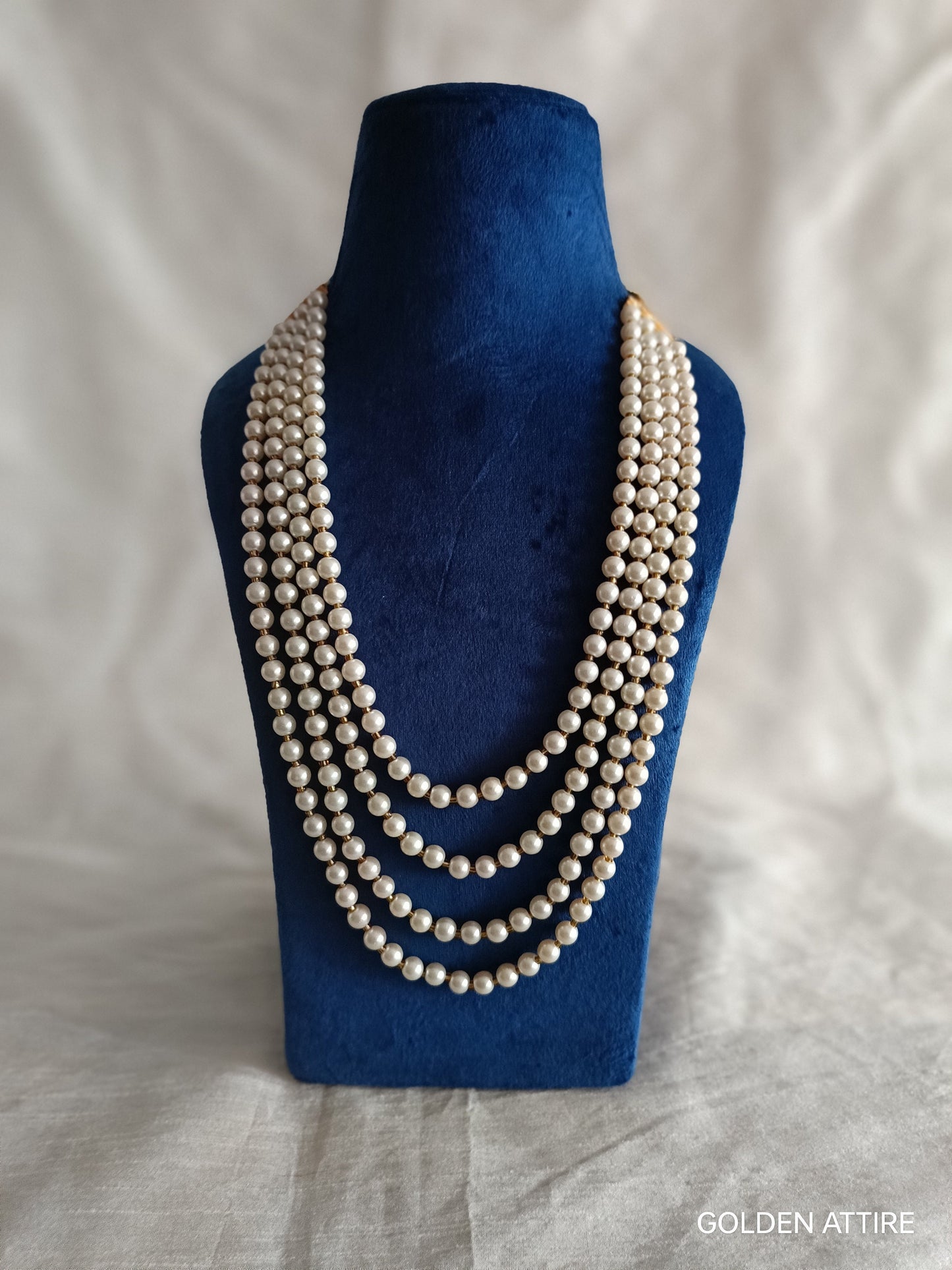 Indian Wedding Groom Necklace: Pearl Sherwani Kantha Mala